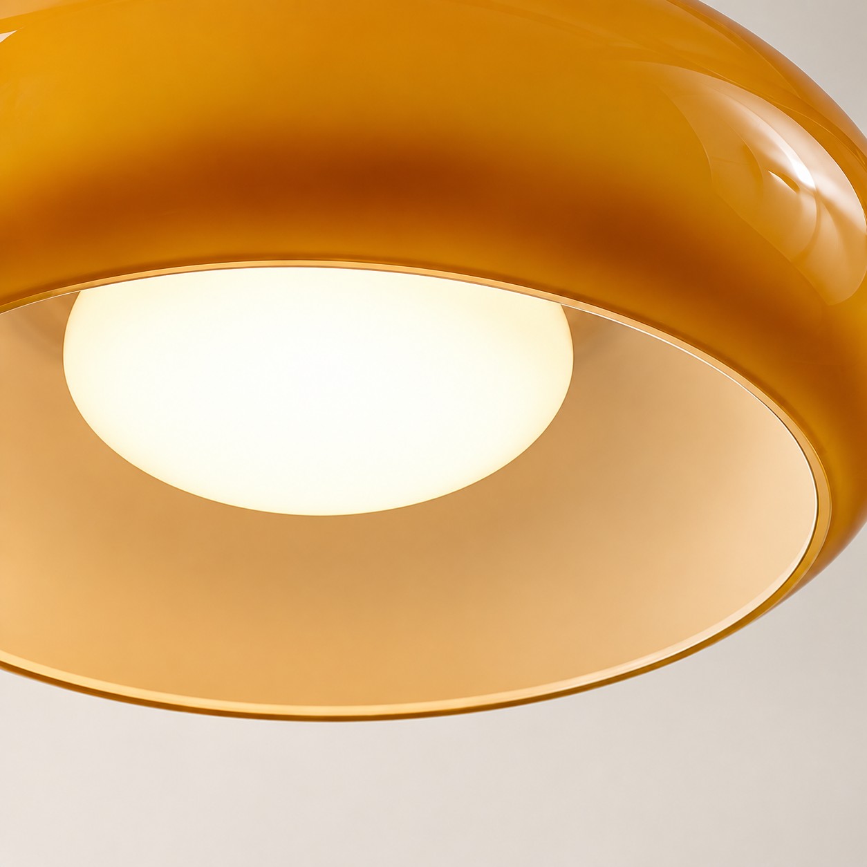 Bauvia Ceiling Light with Bauhaus lines and brass or chrome