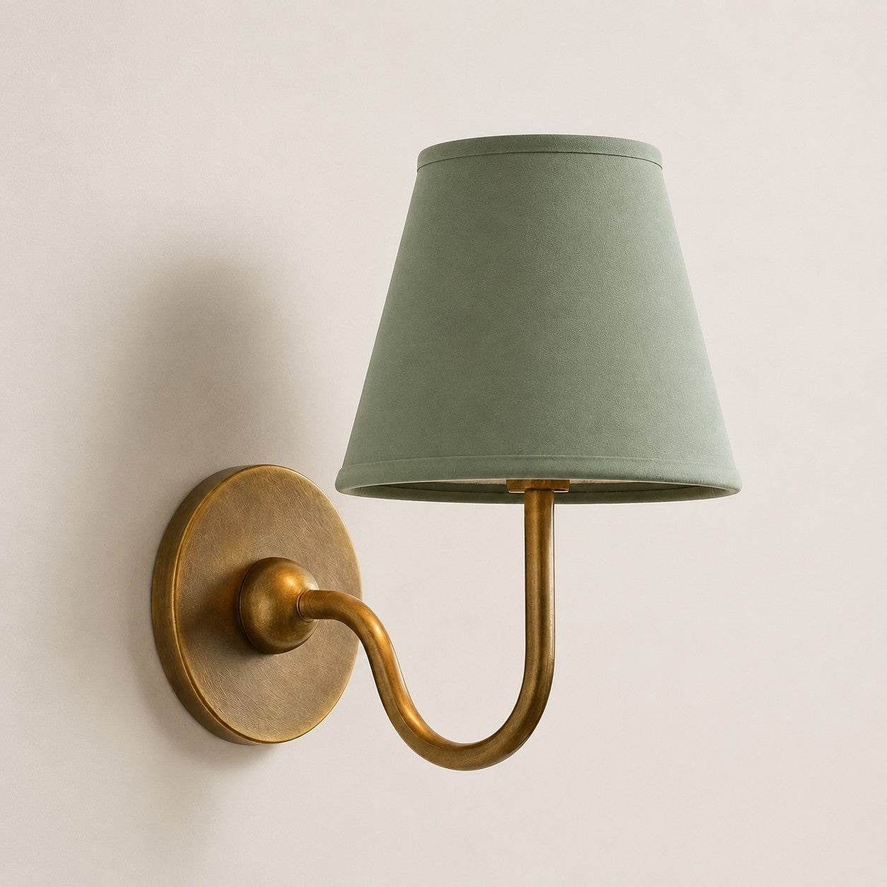 Tumbled Brass Sage Green Plain 1 head: 10" / 25 cm Luvora wall lamp