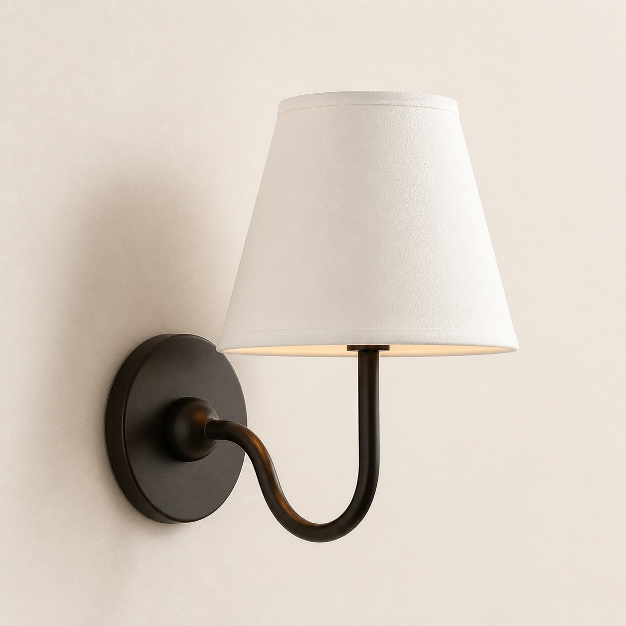 Matte Black White Plain 1 head: 10" / 25 cm Luvora wall lamp