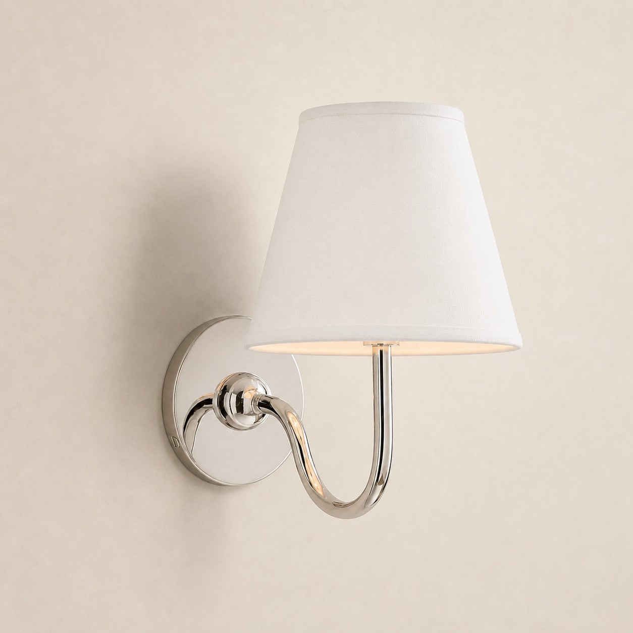 Chrome White Plain 1 head: 10" / 25 cm Luvora wall lamp