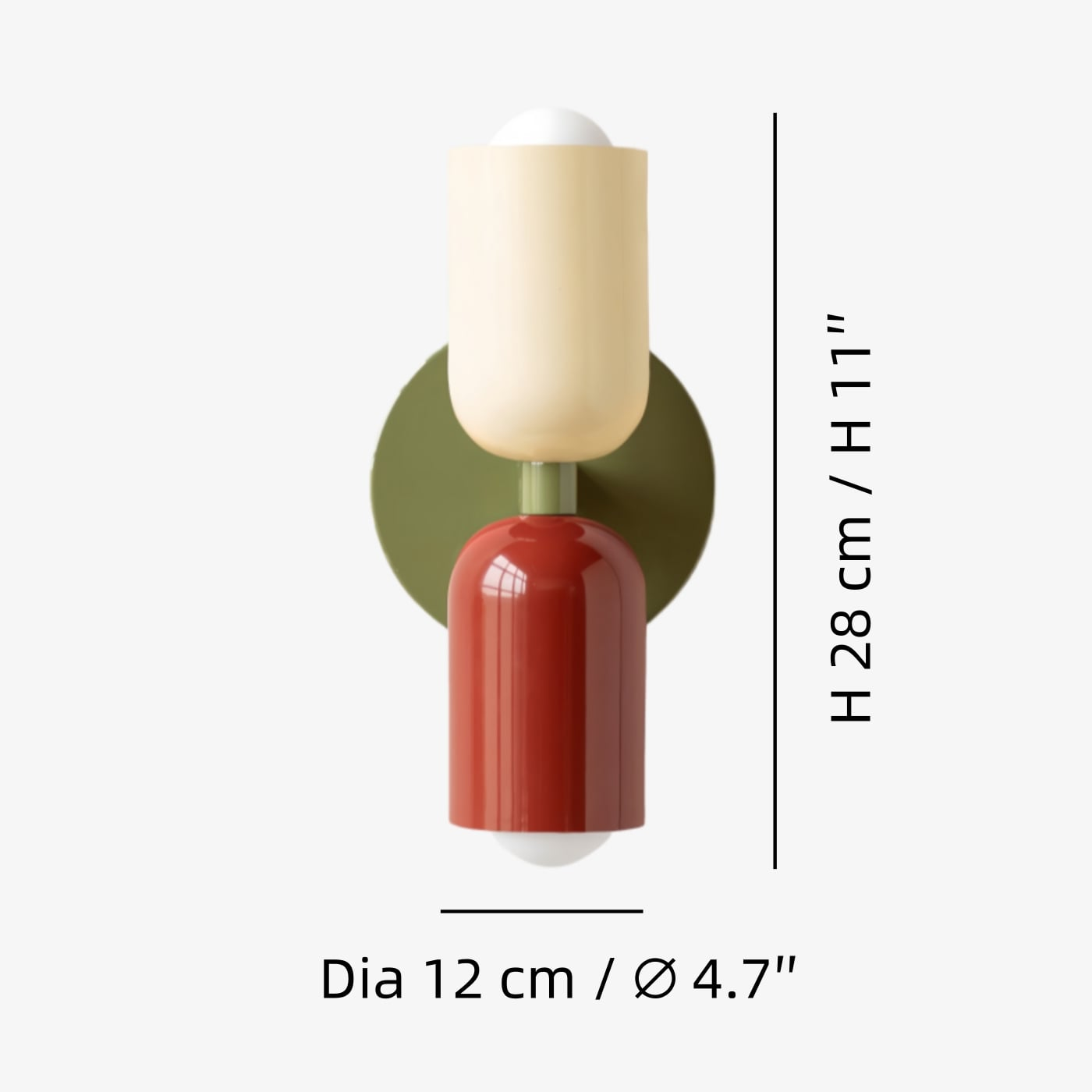 Wall sconce dimensions: diameter 4.7 inches, height 11 inches
