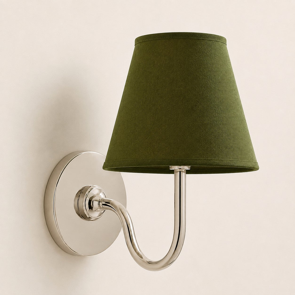 Chrome Green Plain 1 head: 10" / 25 cm Luvora wall lamp
