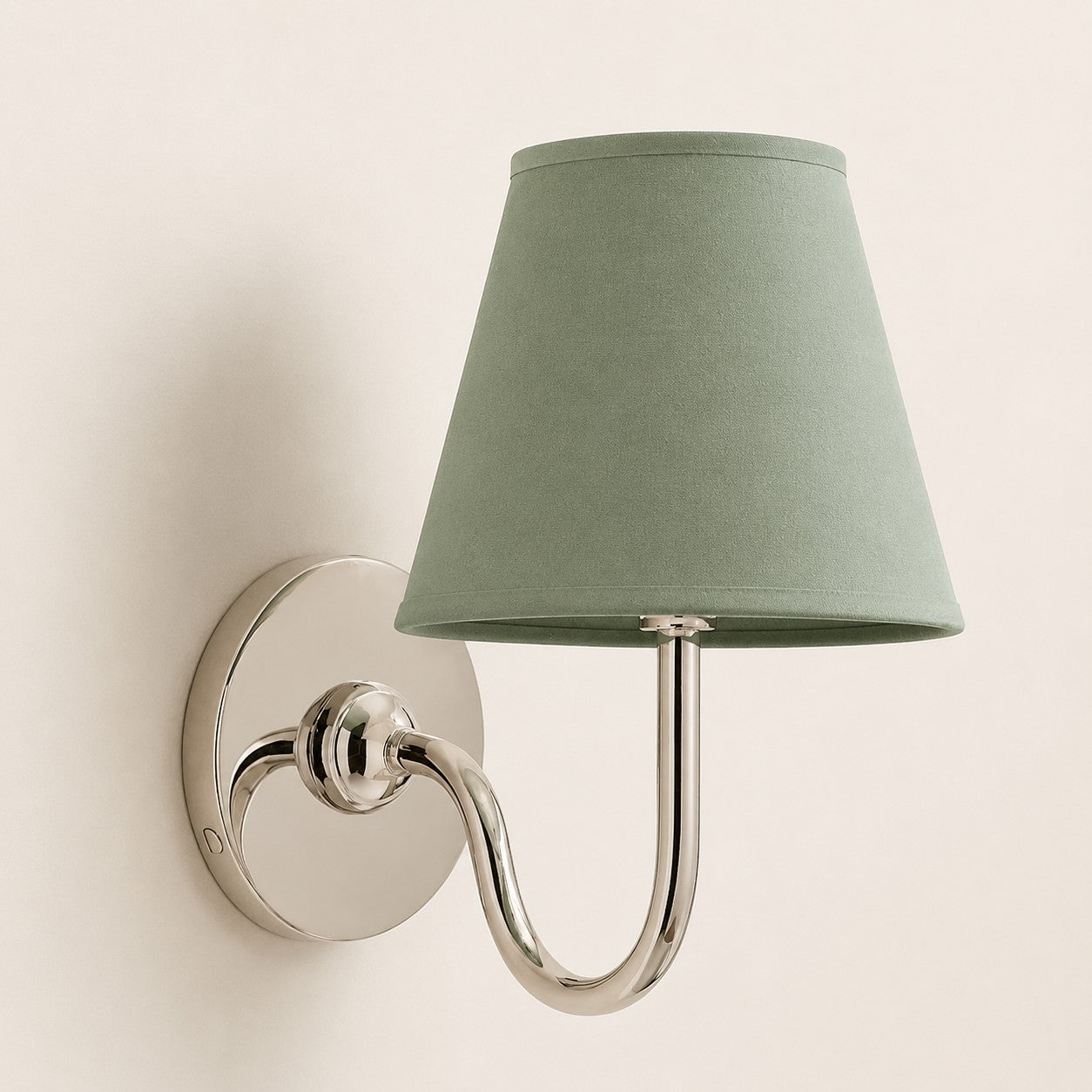 Chrome Sage Green Plain 1 head: 10" / 25 cm Luvora wall lamp