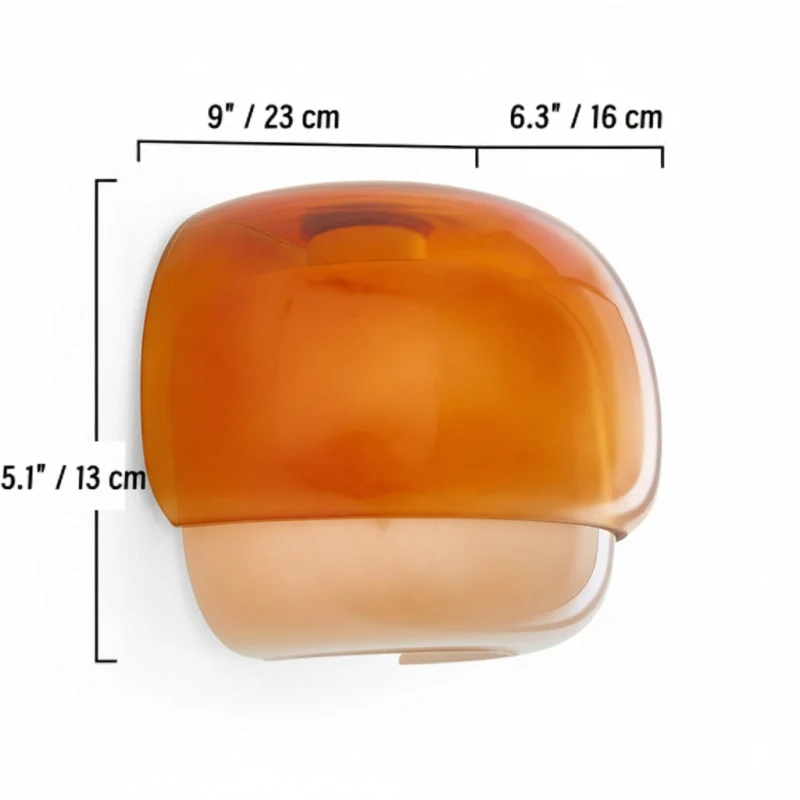 Orvenis wall light dimensions: W 23 cm × D 16 cm × H 13 cm