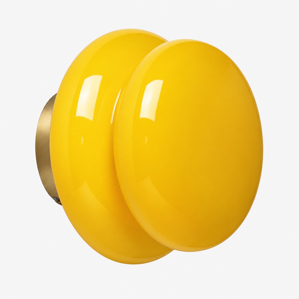 Pyris Bauhaus opal glass wall light in Mustard Yellow