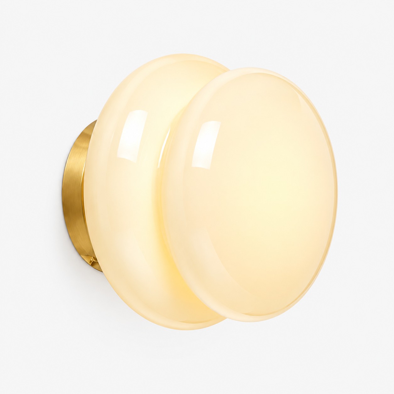 Pyris Bauhaus opal glass wall light in Light Yellow