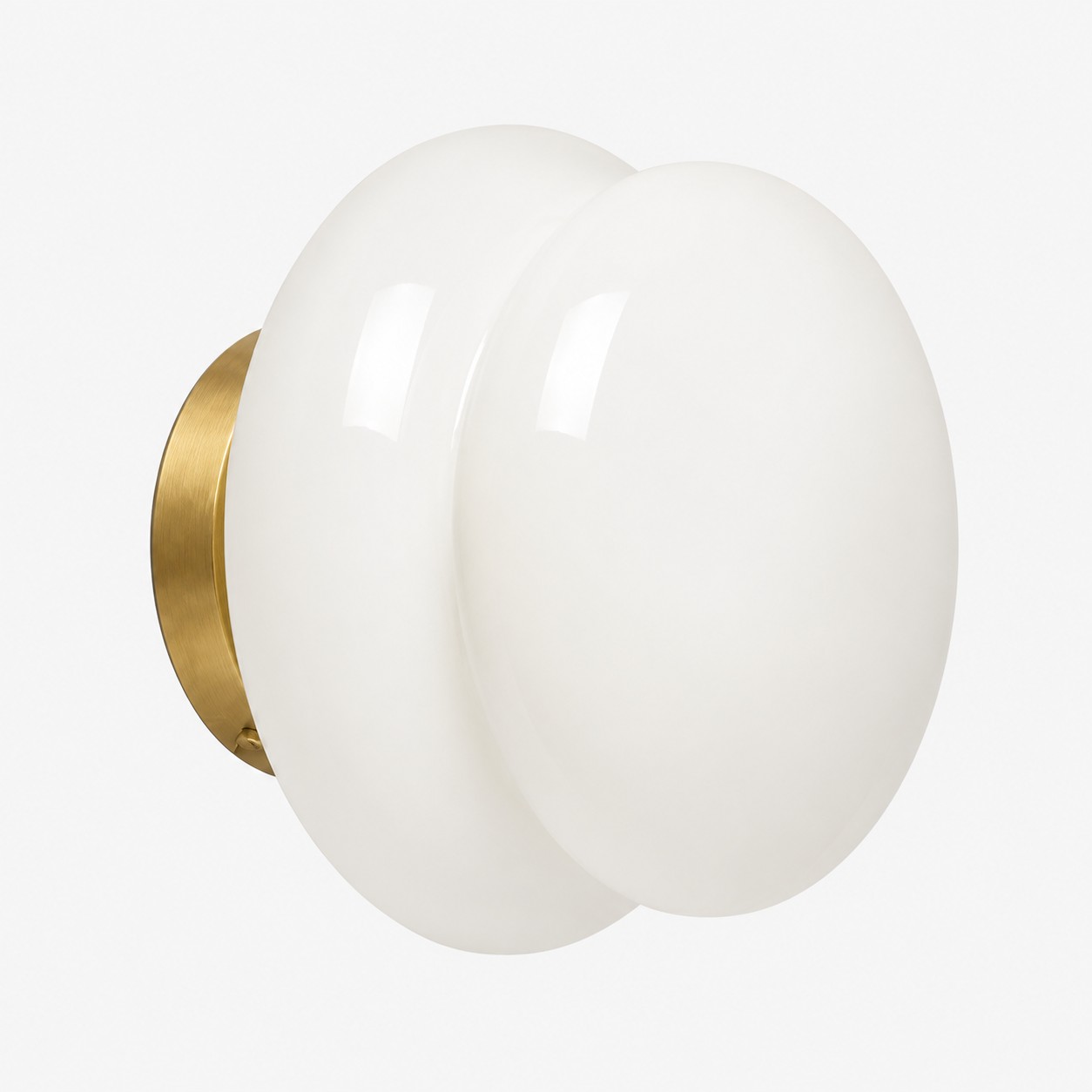 Pyris Bauhaus opal glass wall light in White