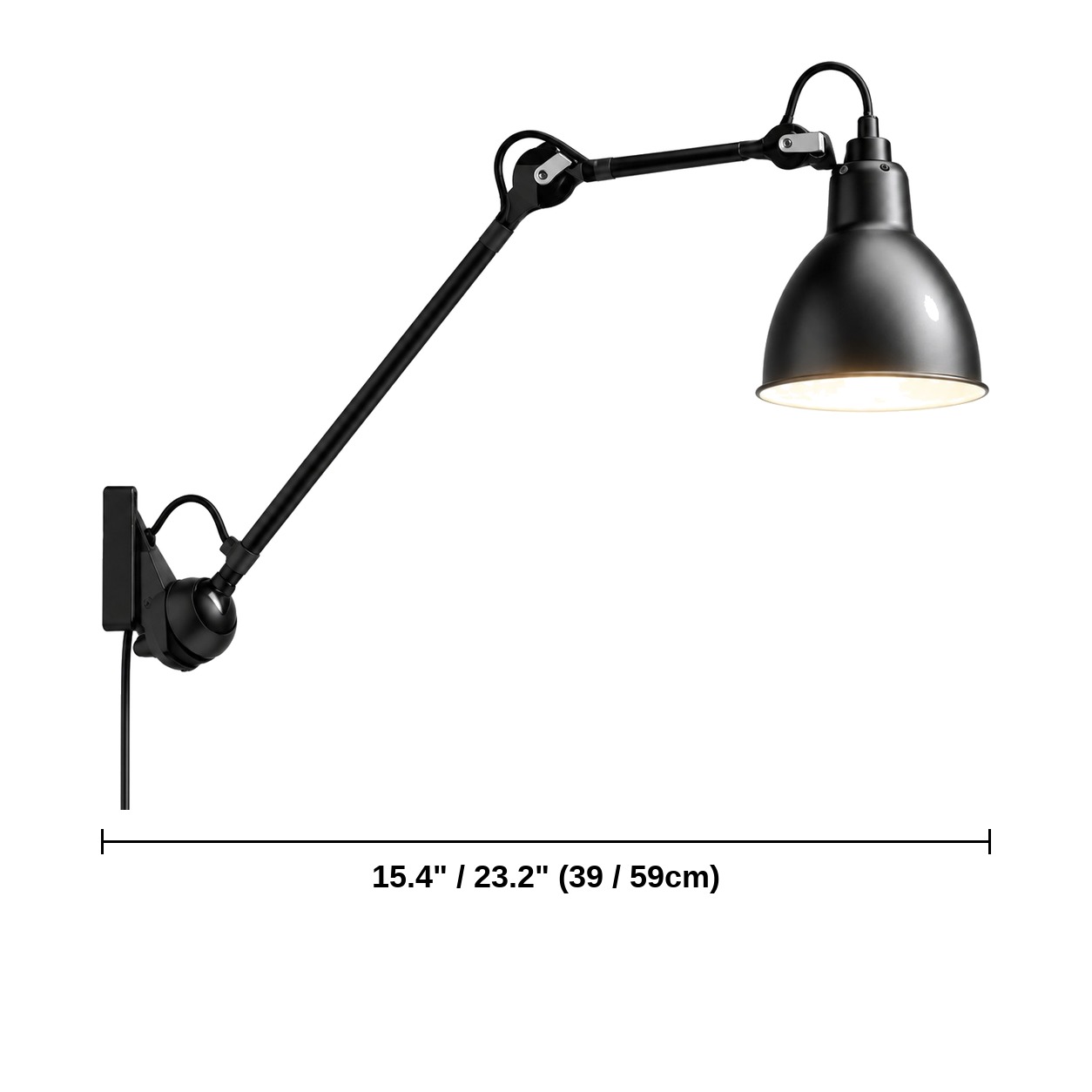 Abmessungen Wandleuchte Modell B