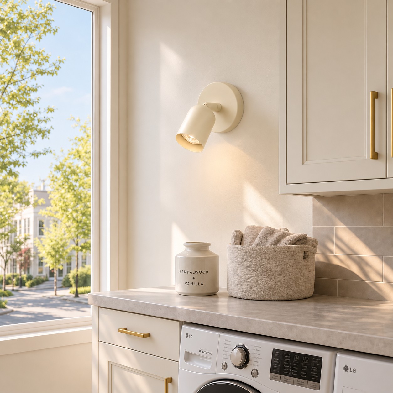 Ares white wall light in a kitchen