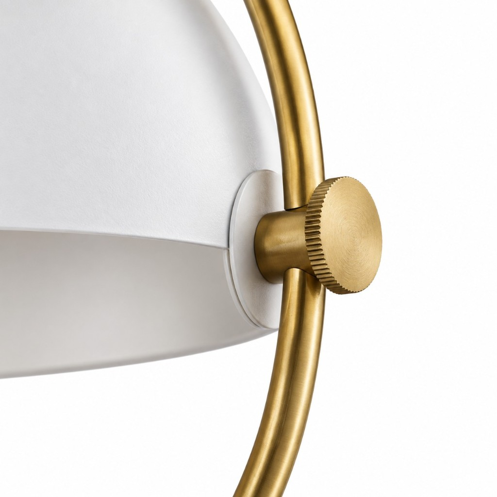 White dome and knurled brass joint