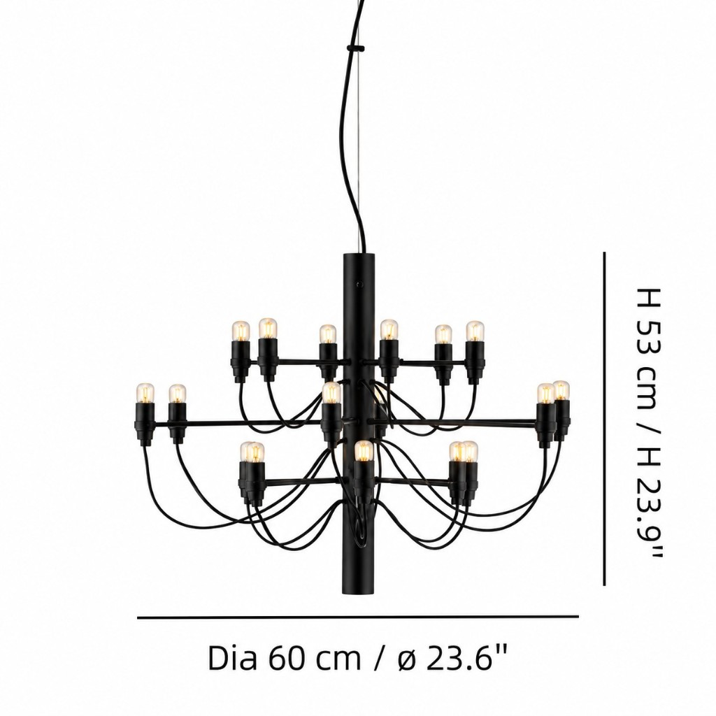 Chandelier dimensions: diameter 23.6 inches, height 20.9 inches