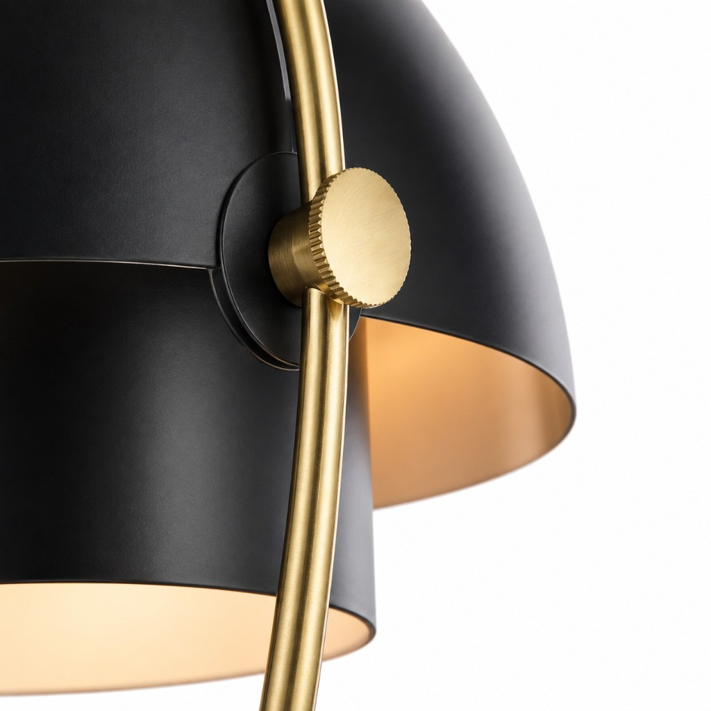 Black dome and knurled brass joint