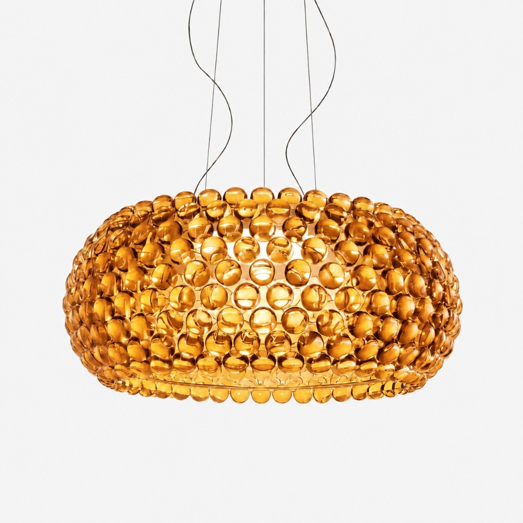 Golden crystal sphere pendant, 50 cm