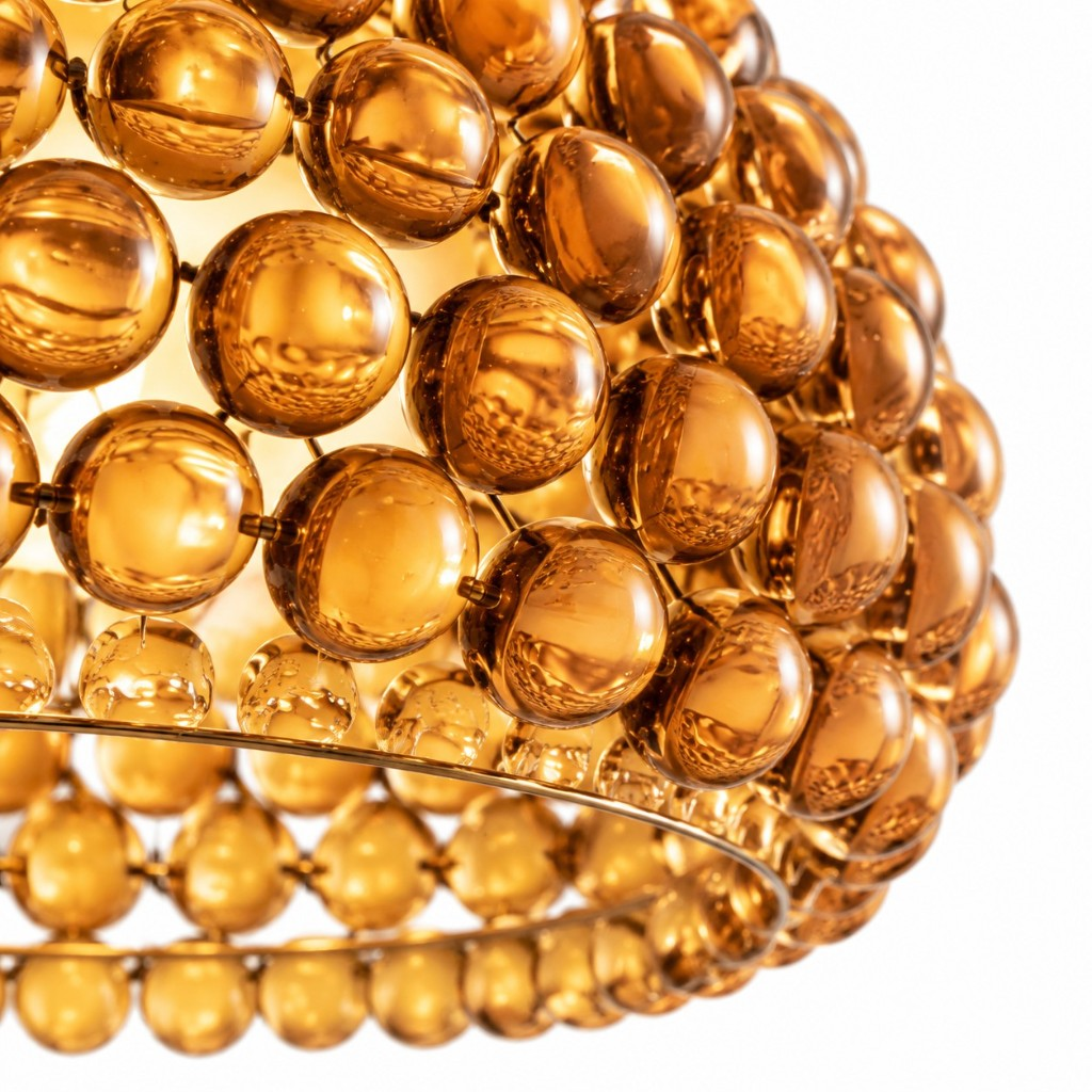 Golden crystal sphere cluster side detail