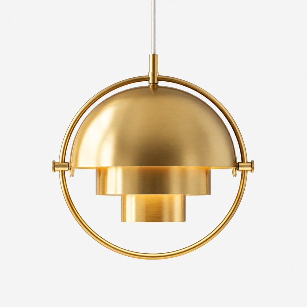 Copper layered dome pendant light