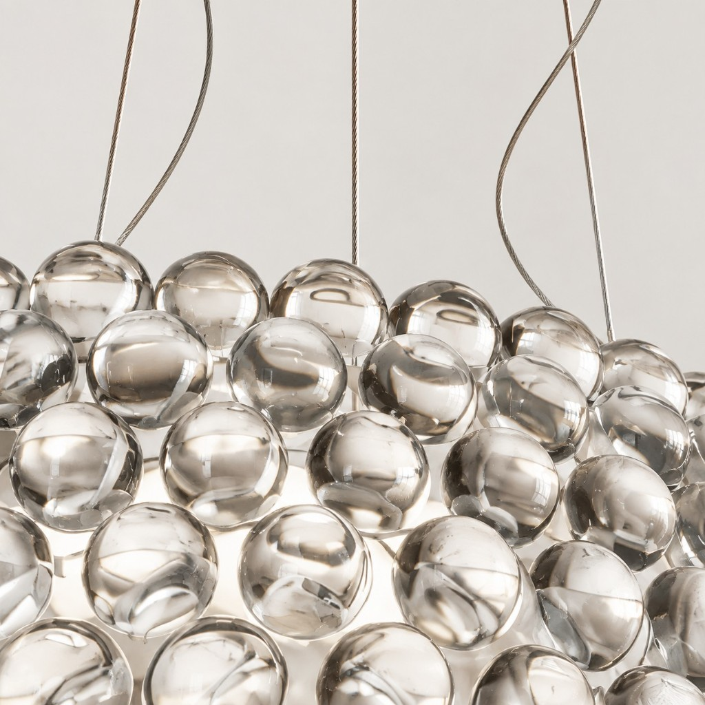 Clear crystal sphere close-up