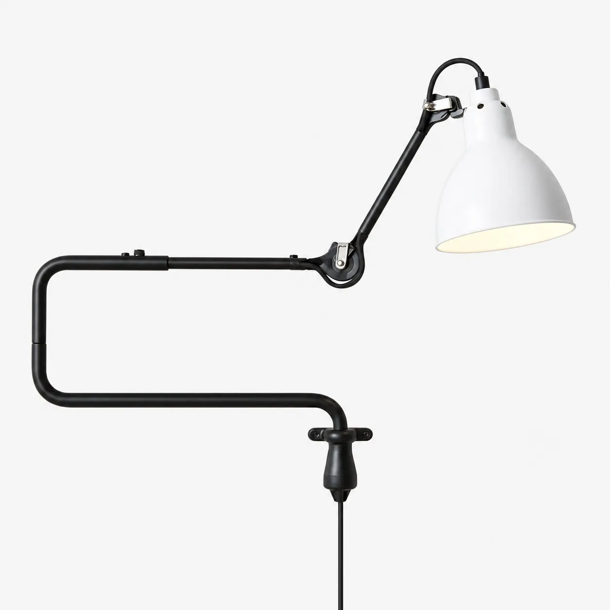 Industrial Matte Black Adjustable Arm Wall Light