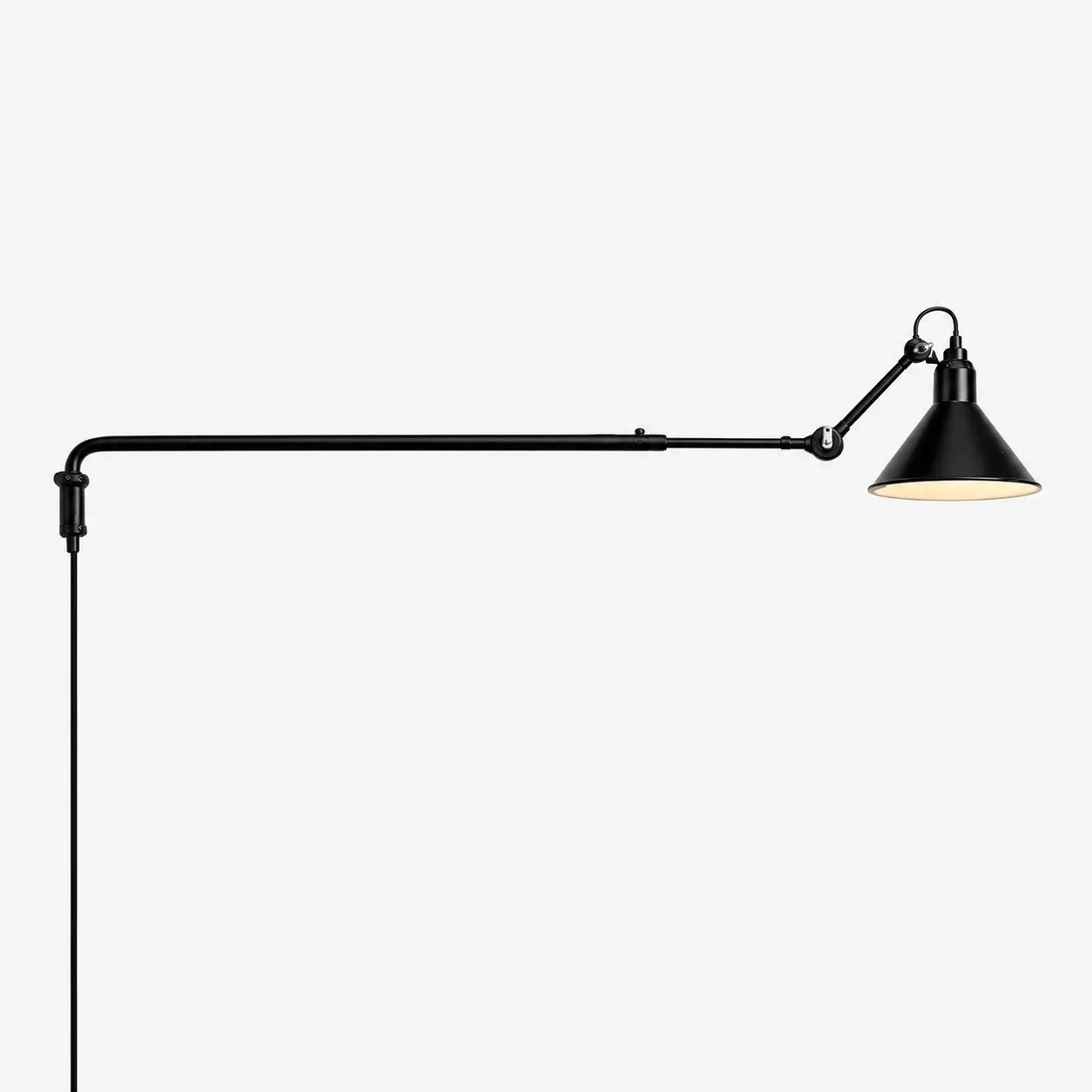 Industrial Matte Black Adjustable Arm Wall Light