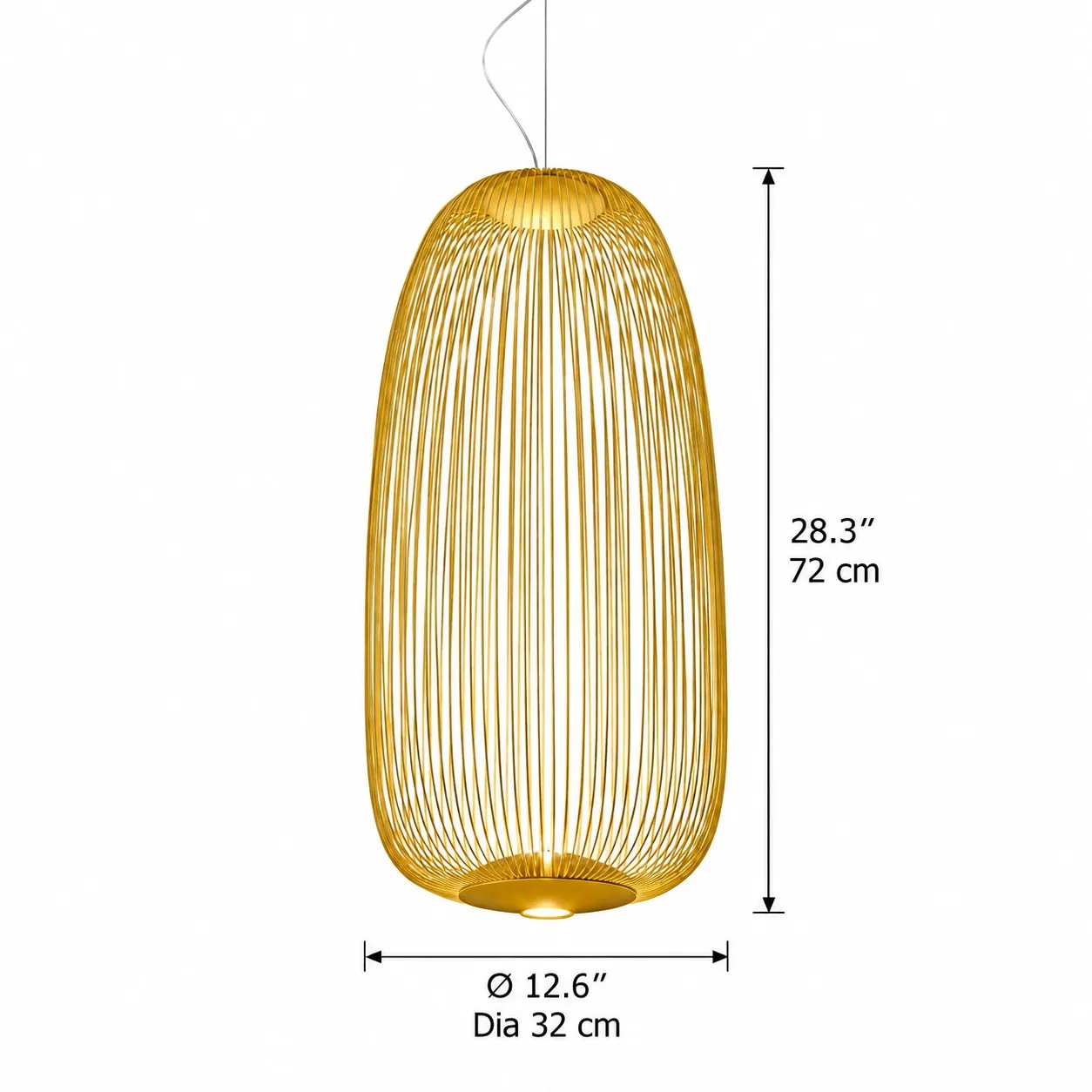 Tall wire cage pendant dimensions