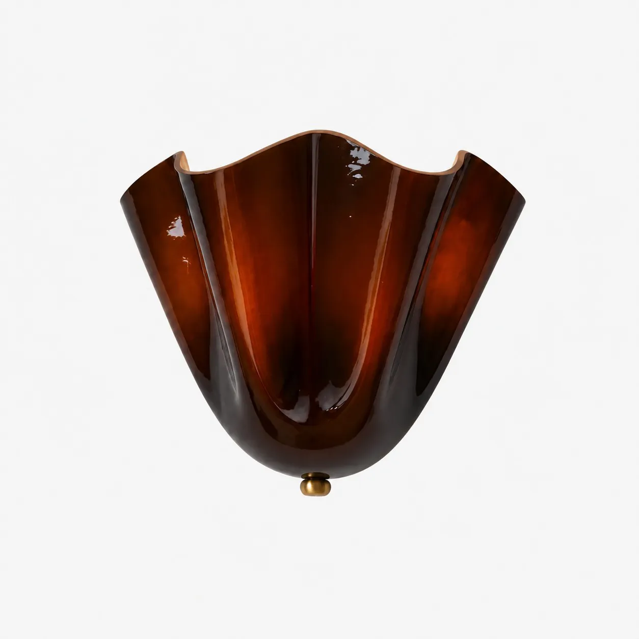 Brown seashell glass wall sconce