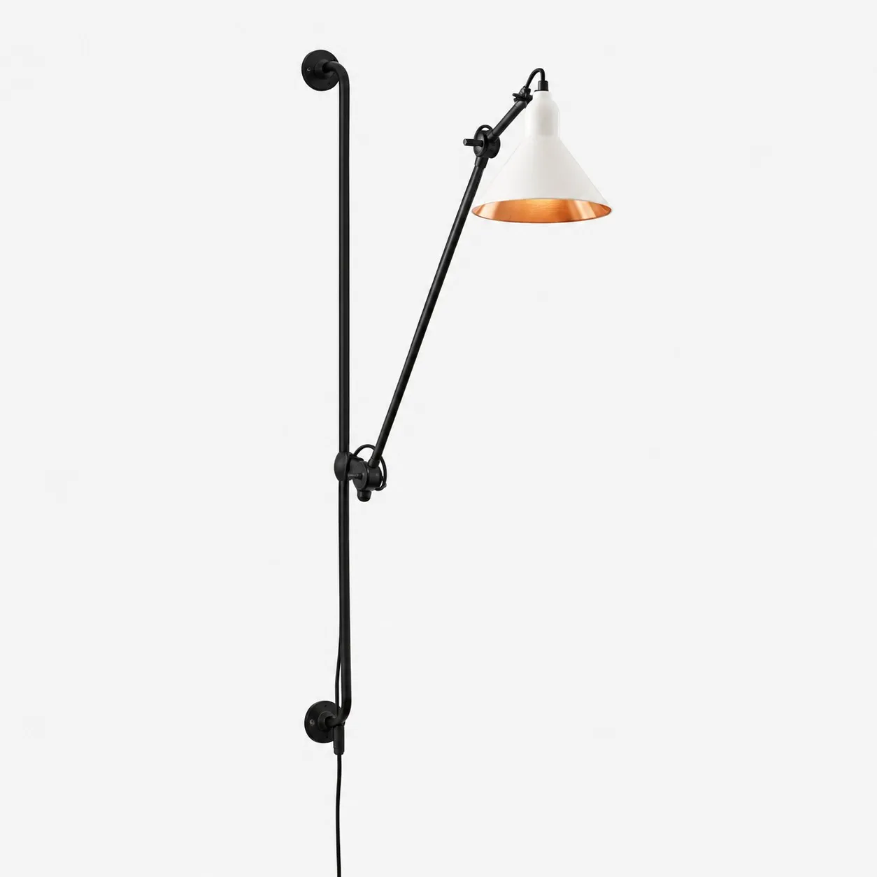 Industrial Matte Black Adjustable Arm Wall Light