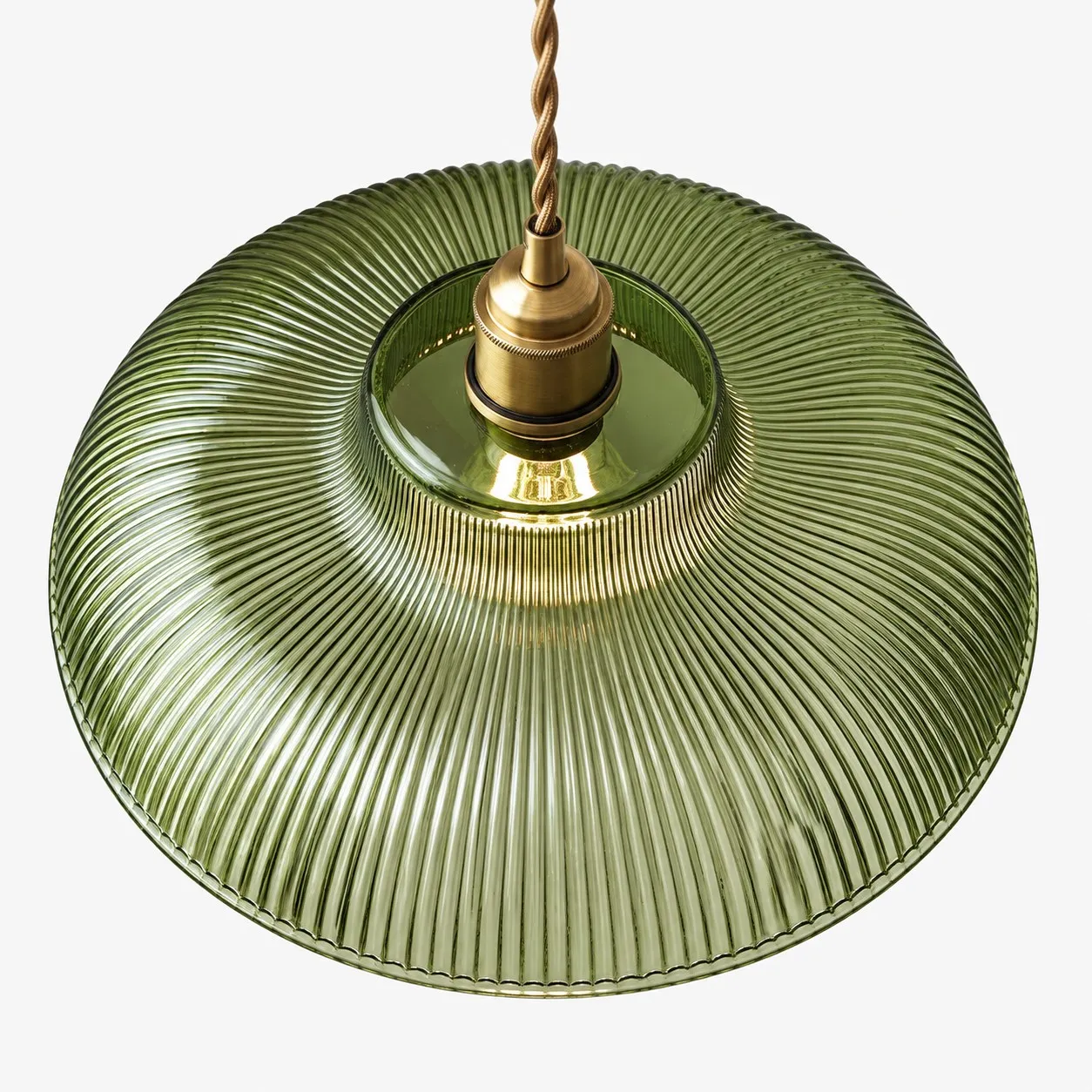 Ribbed glass shade underside detail