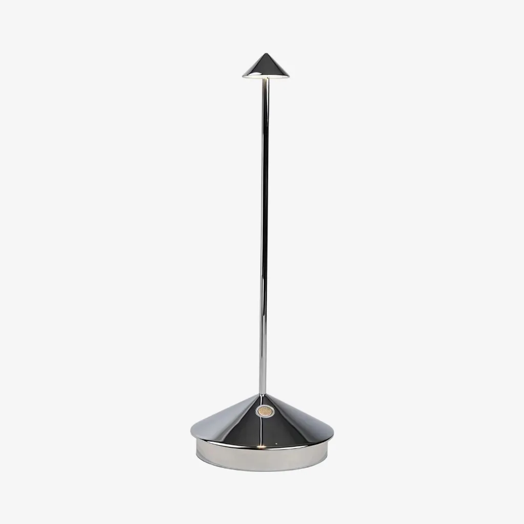Chrome cordless table lamp