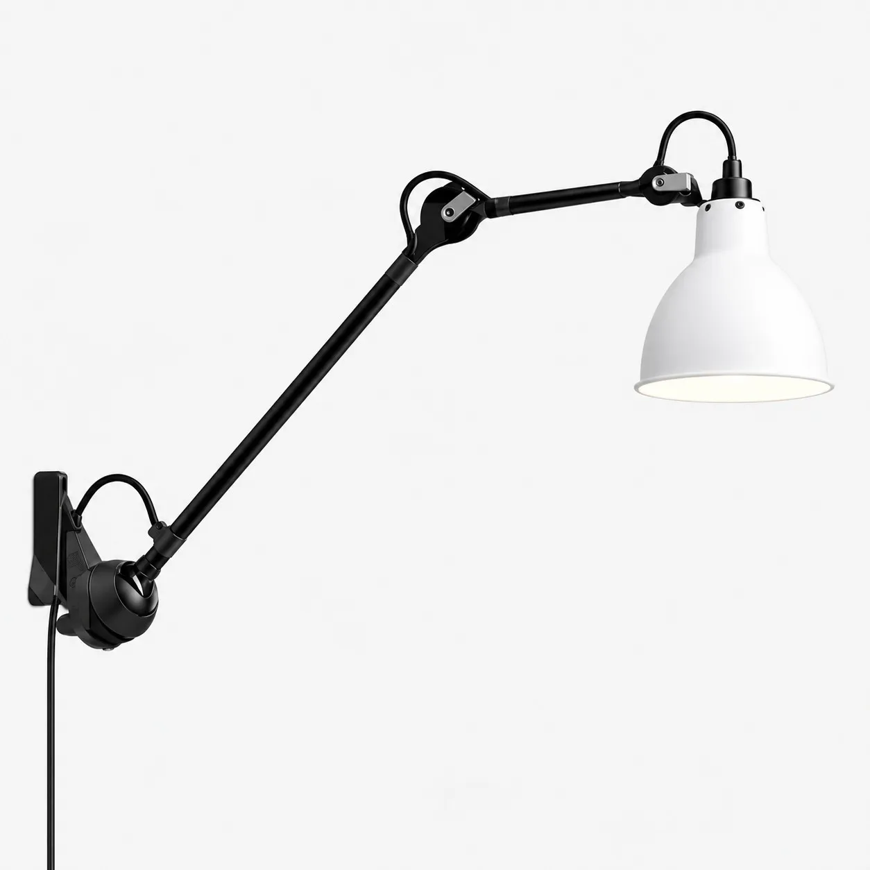 Industrial Matte Black Adjustable Arm Wall Light
