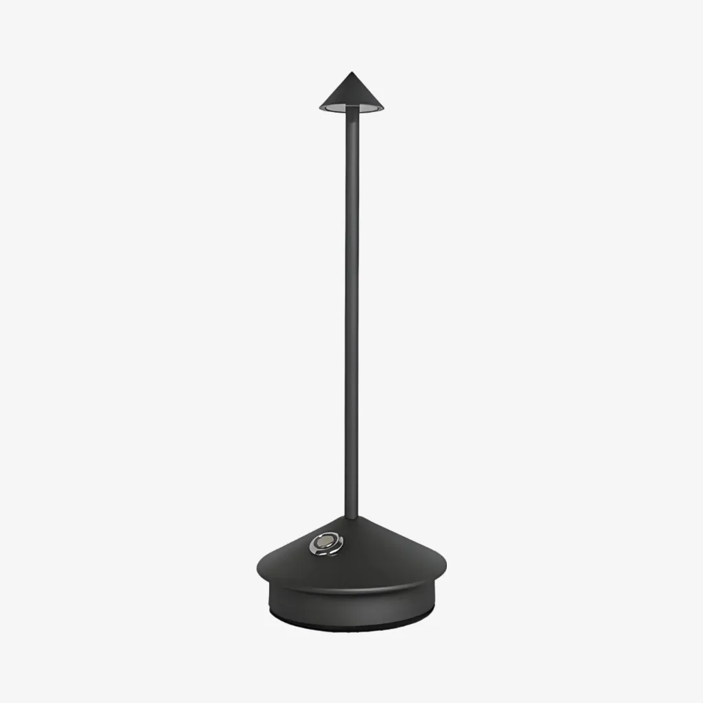 Matte black cordless table lamp