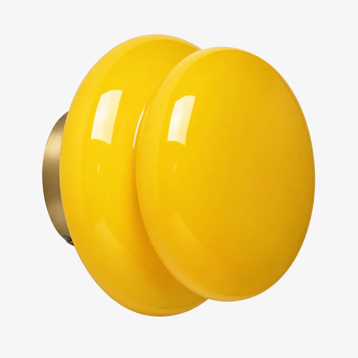 Pyris Bauhaus opal glass wall light in Mustard Yellow