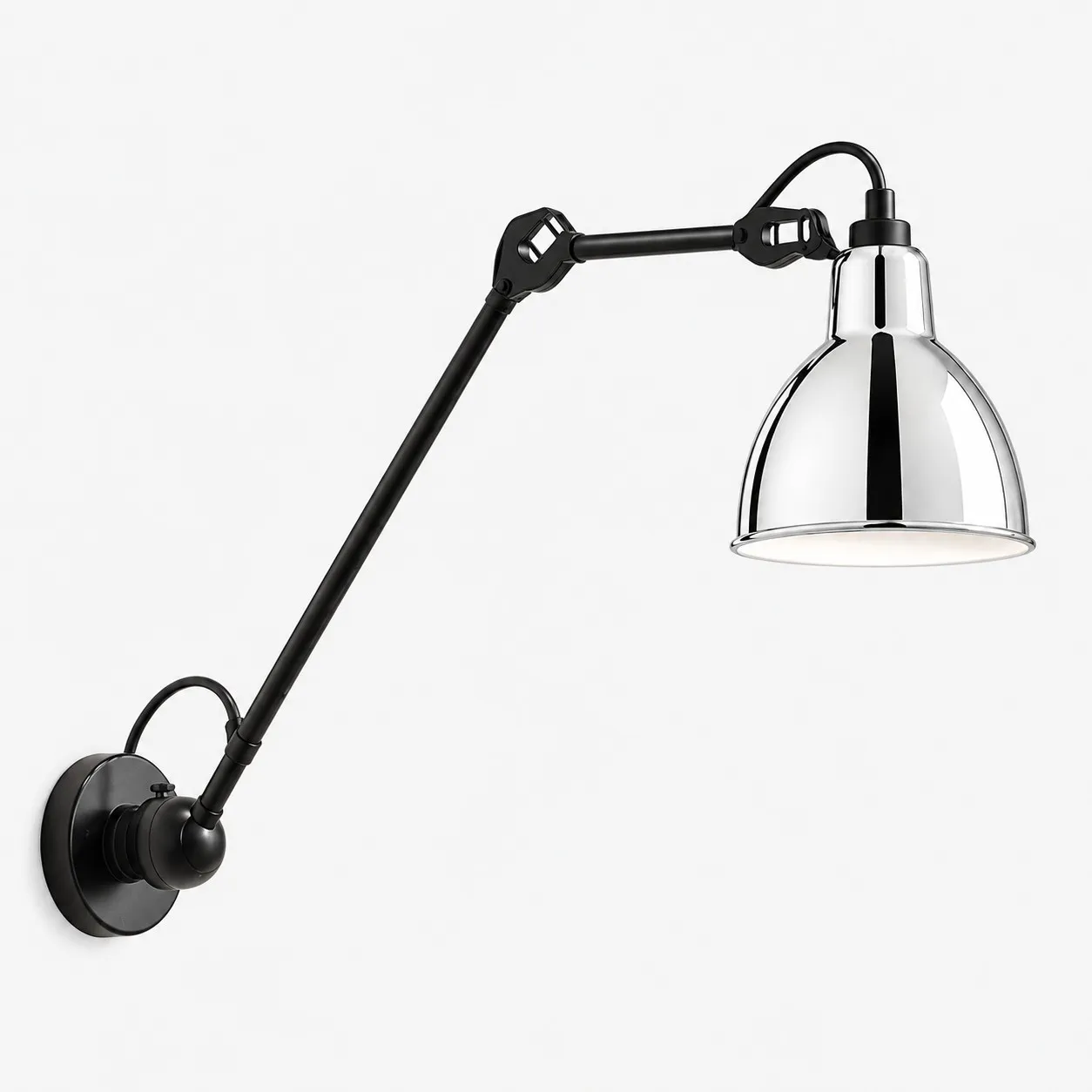 Industrial Matte Black Adjustable Arm Wall Light
