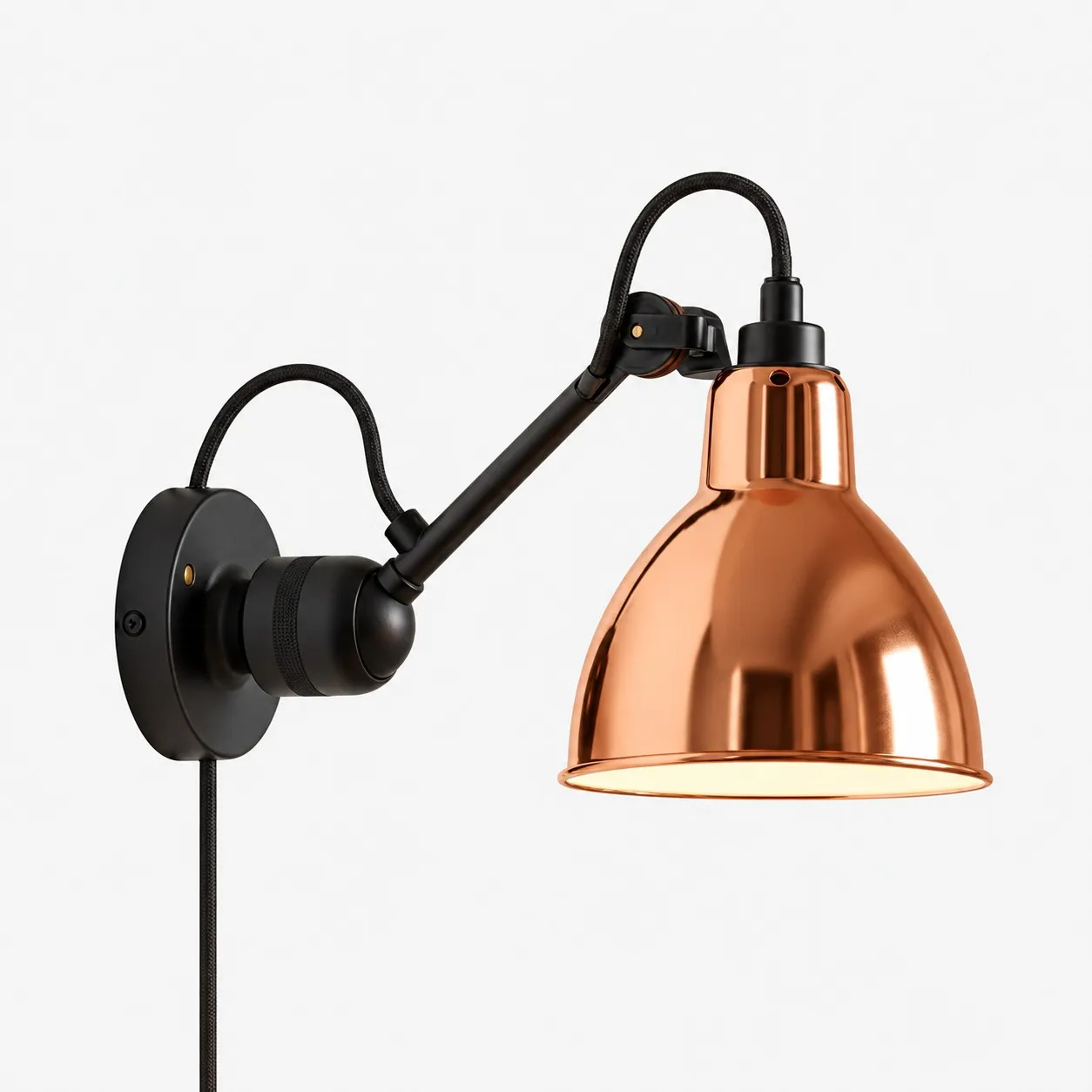 Industrial Matte Black Adjustable Arm Wall Light