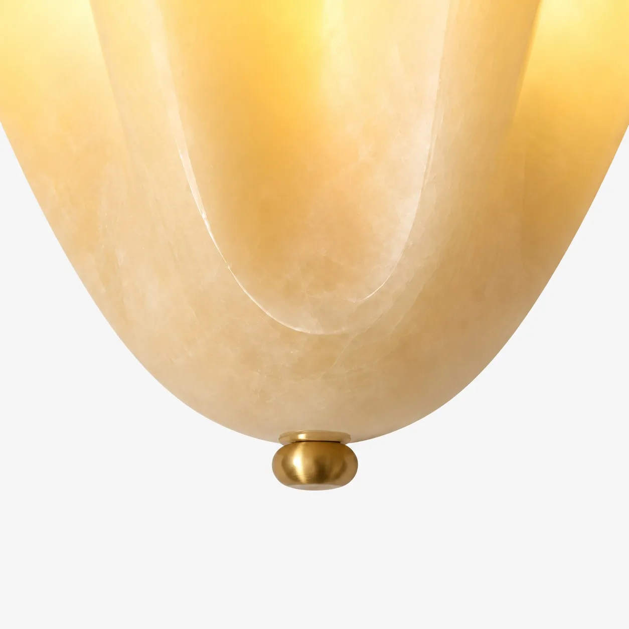Seashell glass shade and brass finial