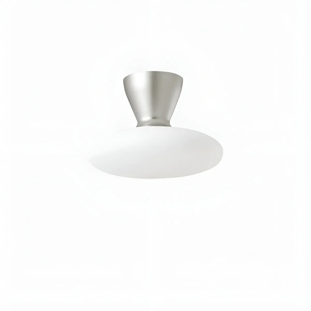 White glass and Silver finish, 18 cm / 7.1 in size