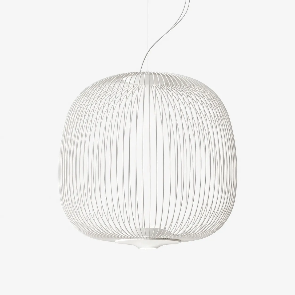 White round wire cage pendant