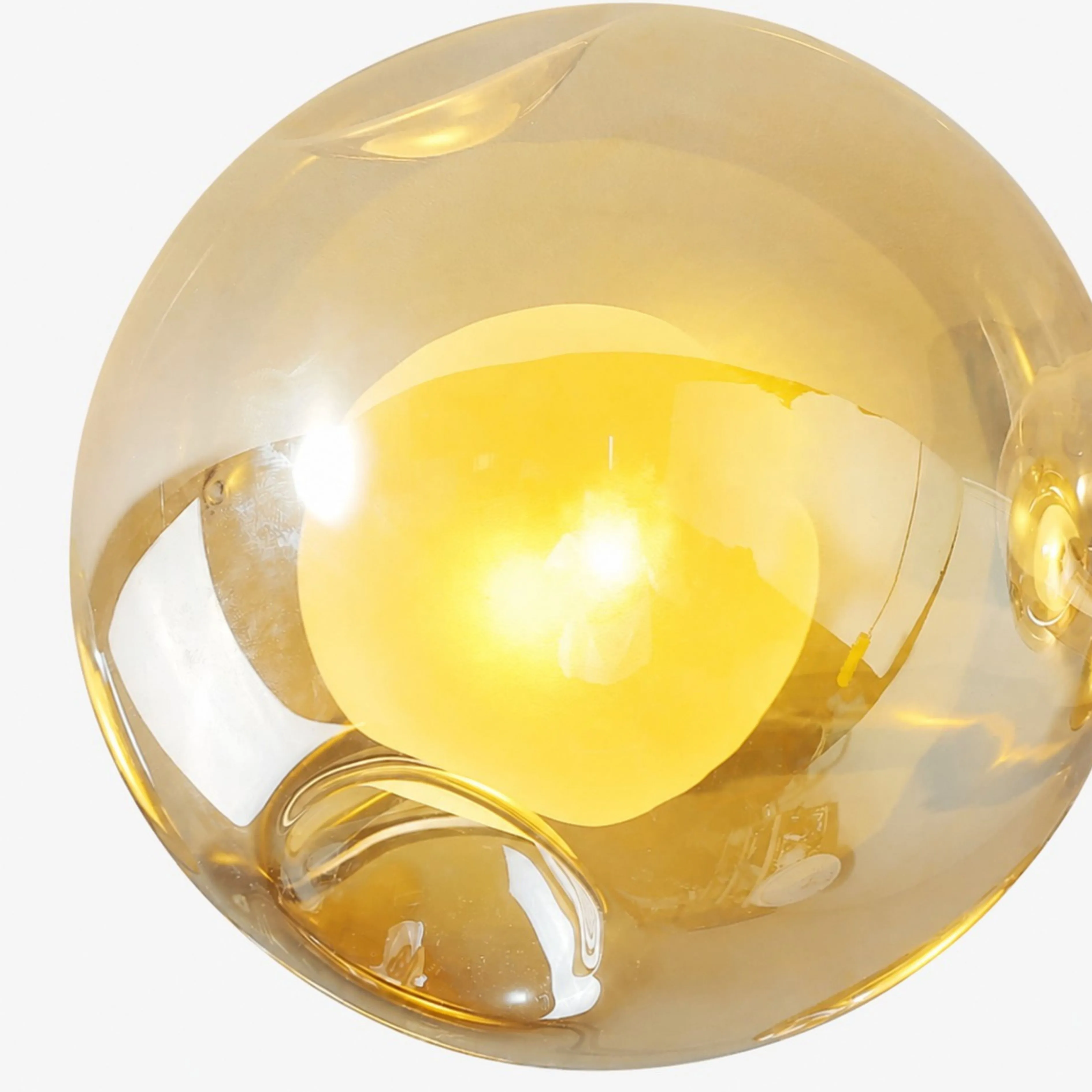 Amber glass globe and diffuser detail
