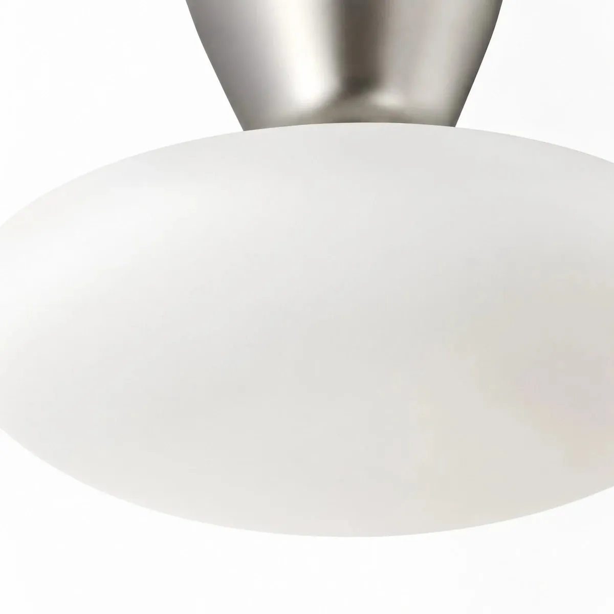 white glass diffuser and silver finish detail
