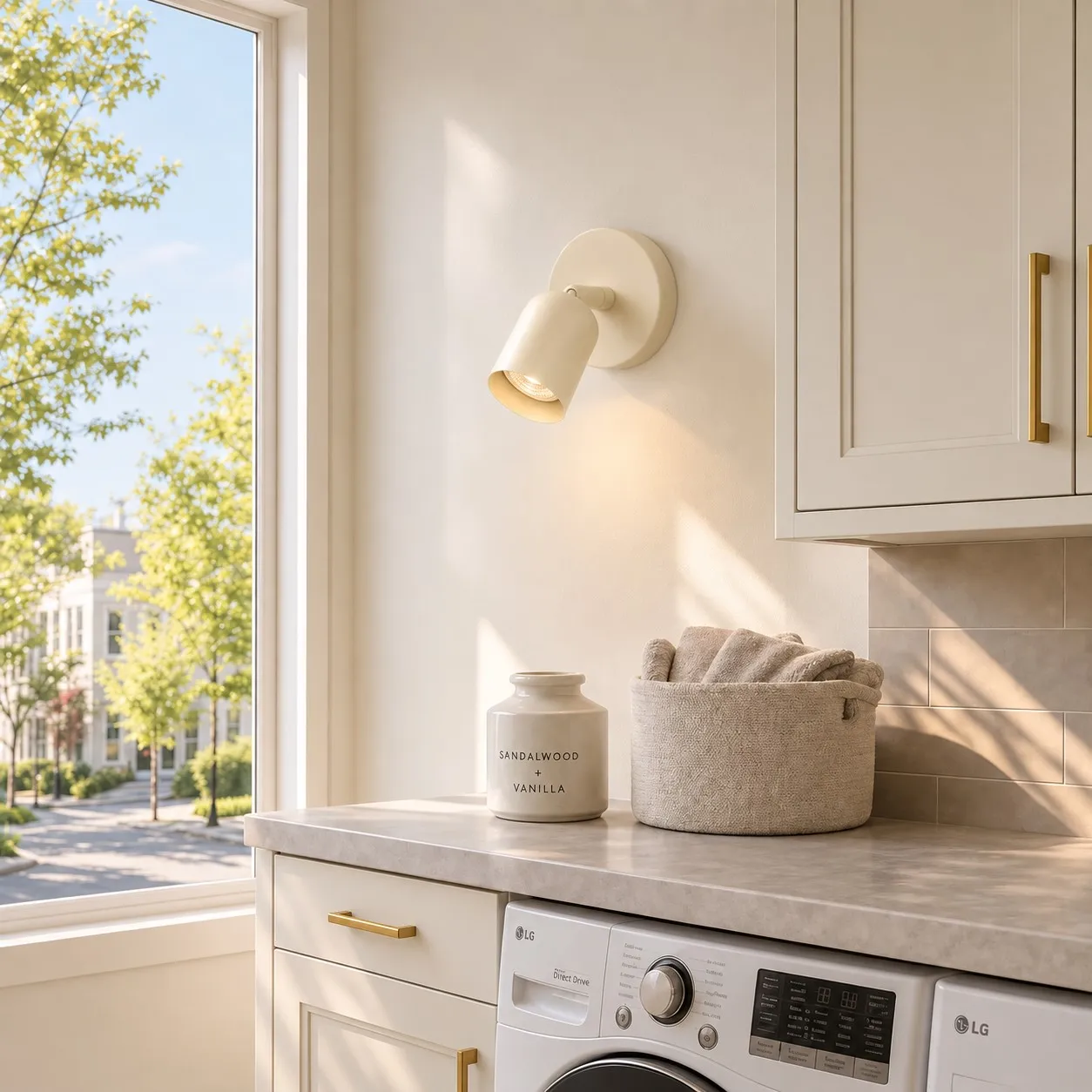 Ares white wall light in a kitchen