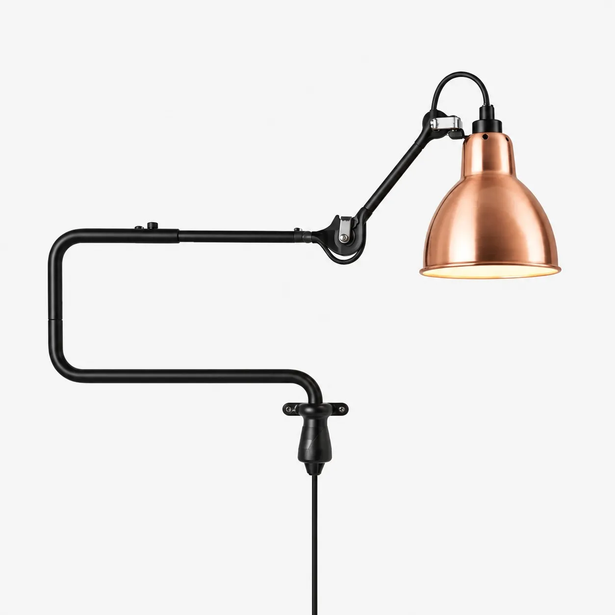 Industrial Matte Black Adjustable Arm Wall Light