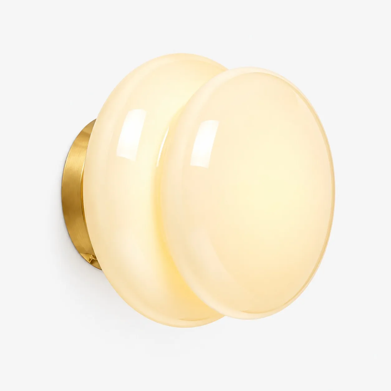 Pyris Bauhaus opal glass wall light in Light Yellow