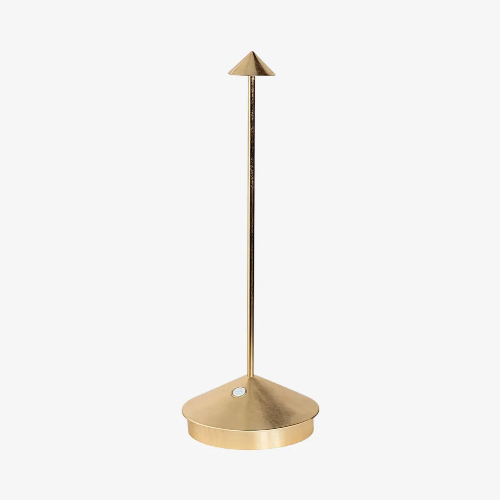 Gold leaf cordless table lamp