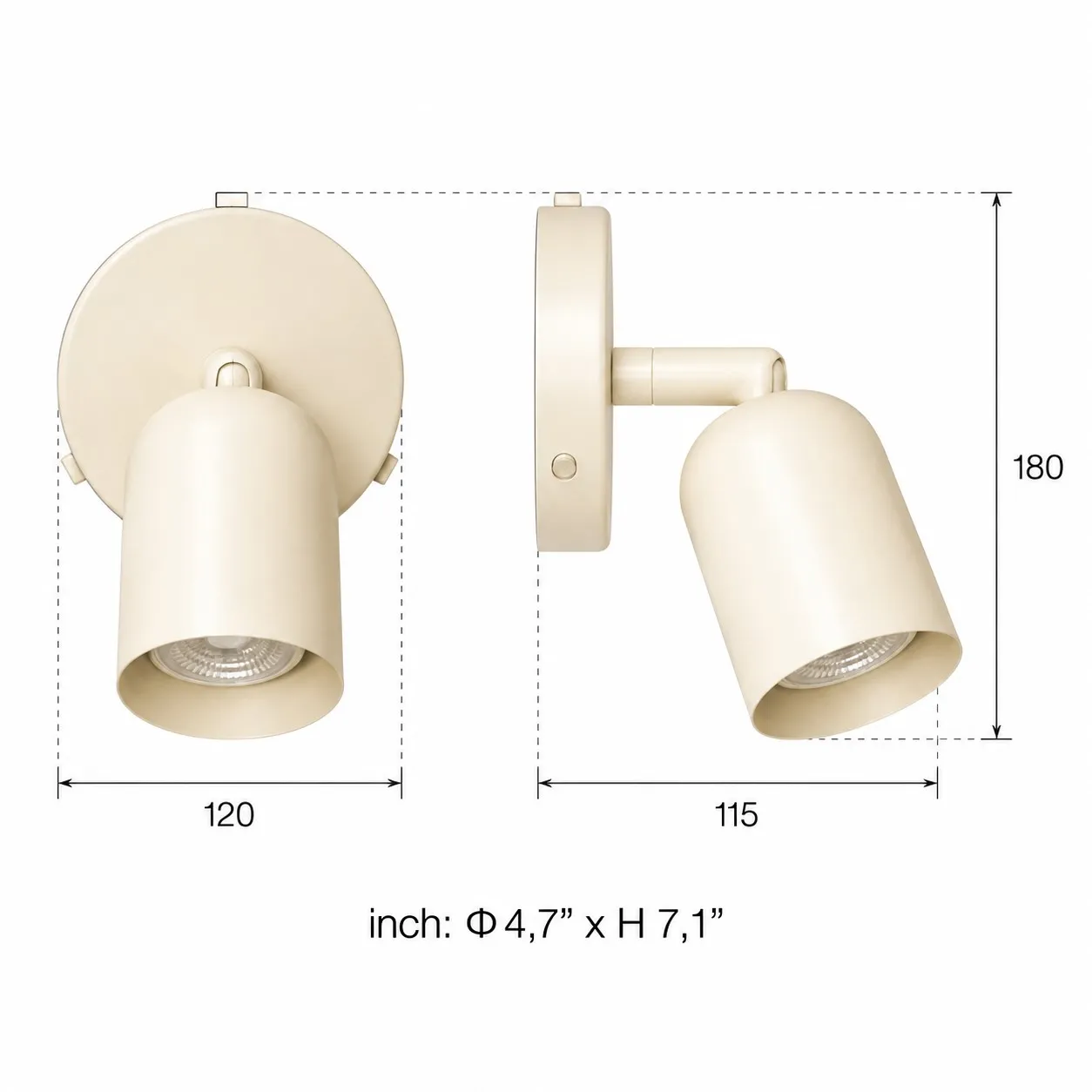 Ares wall light dimension drawing