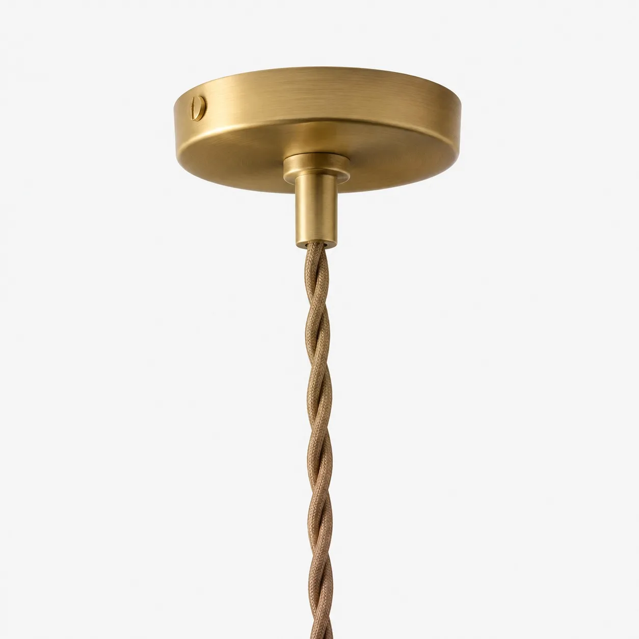 Brass canopy and cord detail