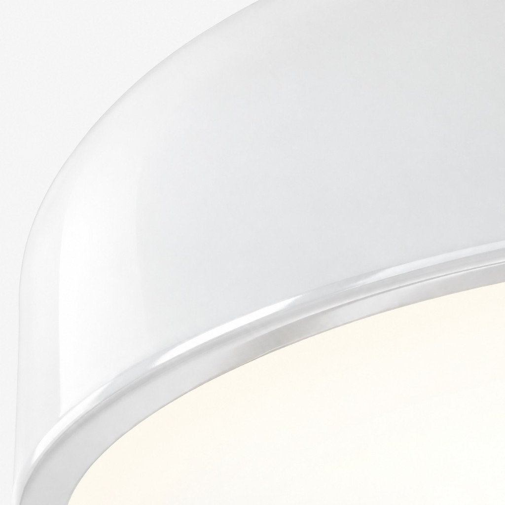 Milk white drum shade rim close-up