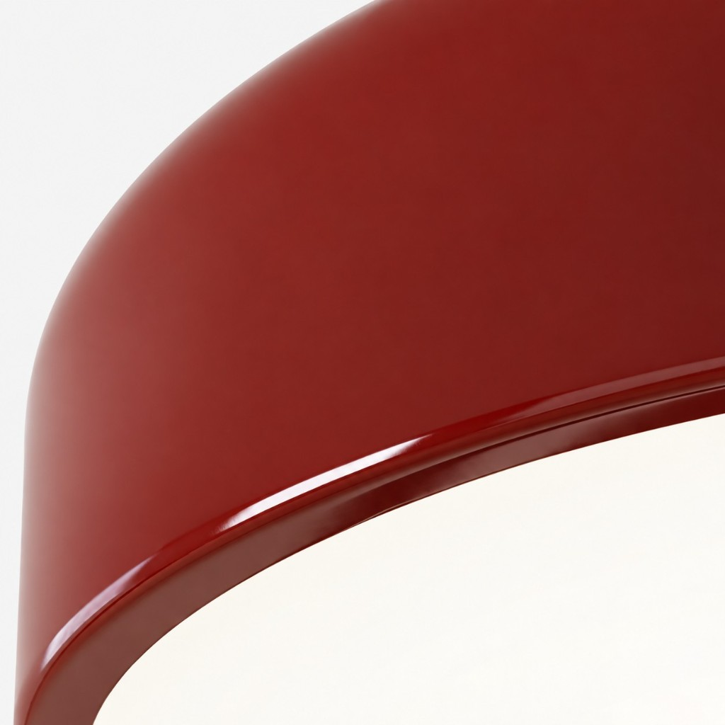 Red drum shade rim close-up