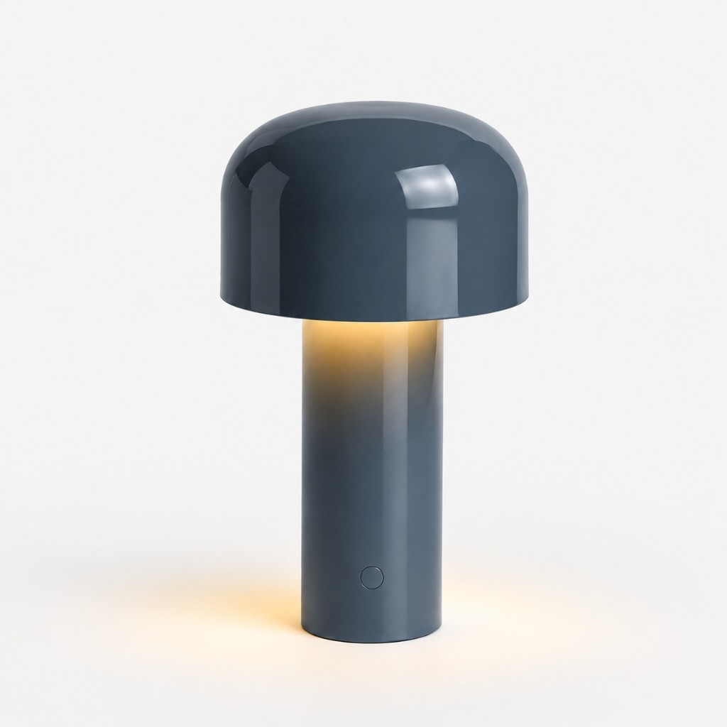 Blue mushroom dome table lamp