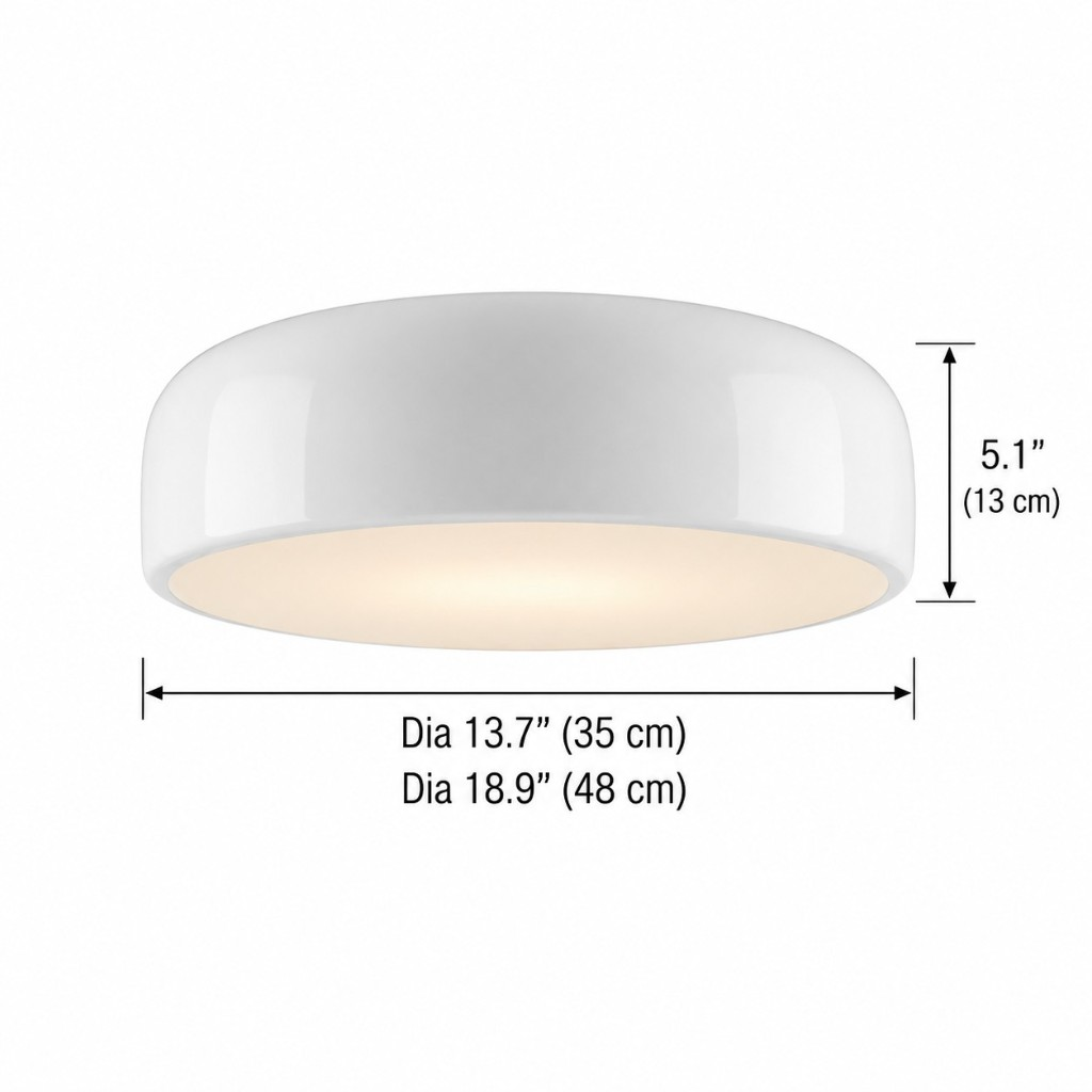 Drum ceiling light dimensions: diameter 13.7 inches and 18.9 inches, height 5.1 inches