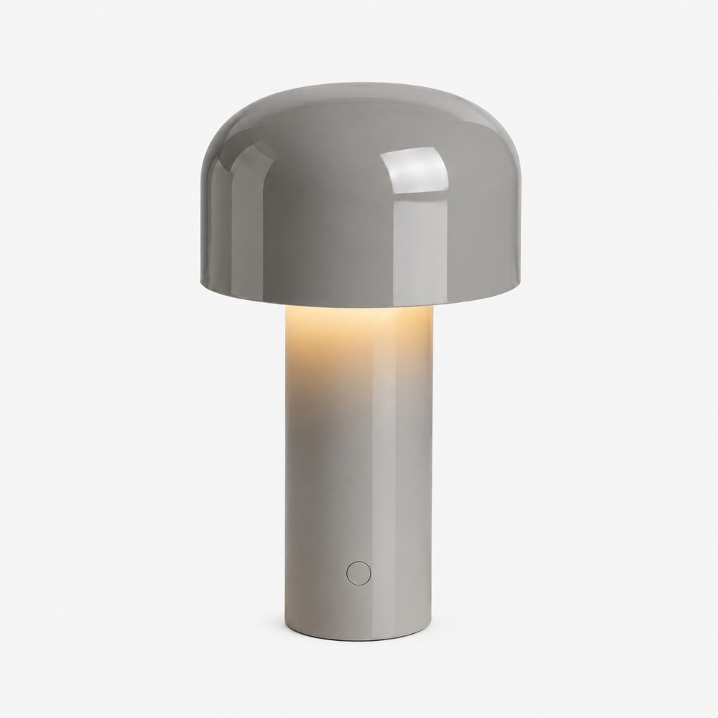 Gray mushroom dome table lamp