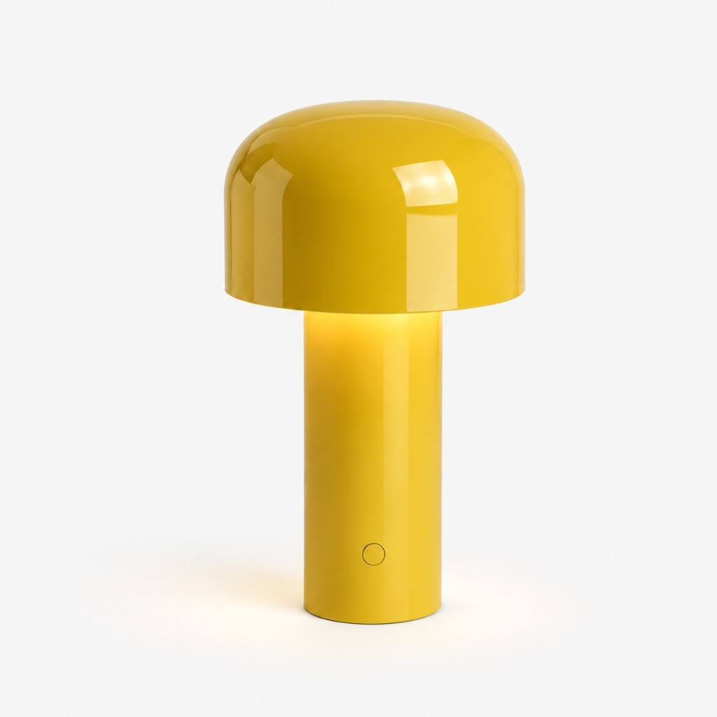 Yellow mushroom dome table lamp