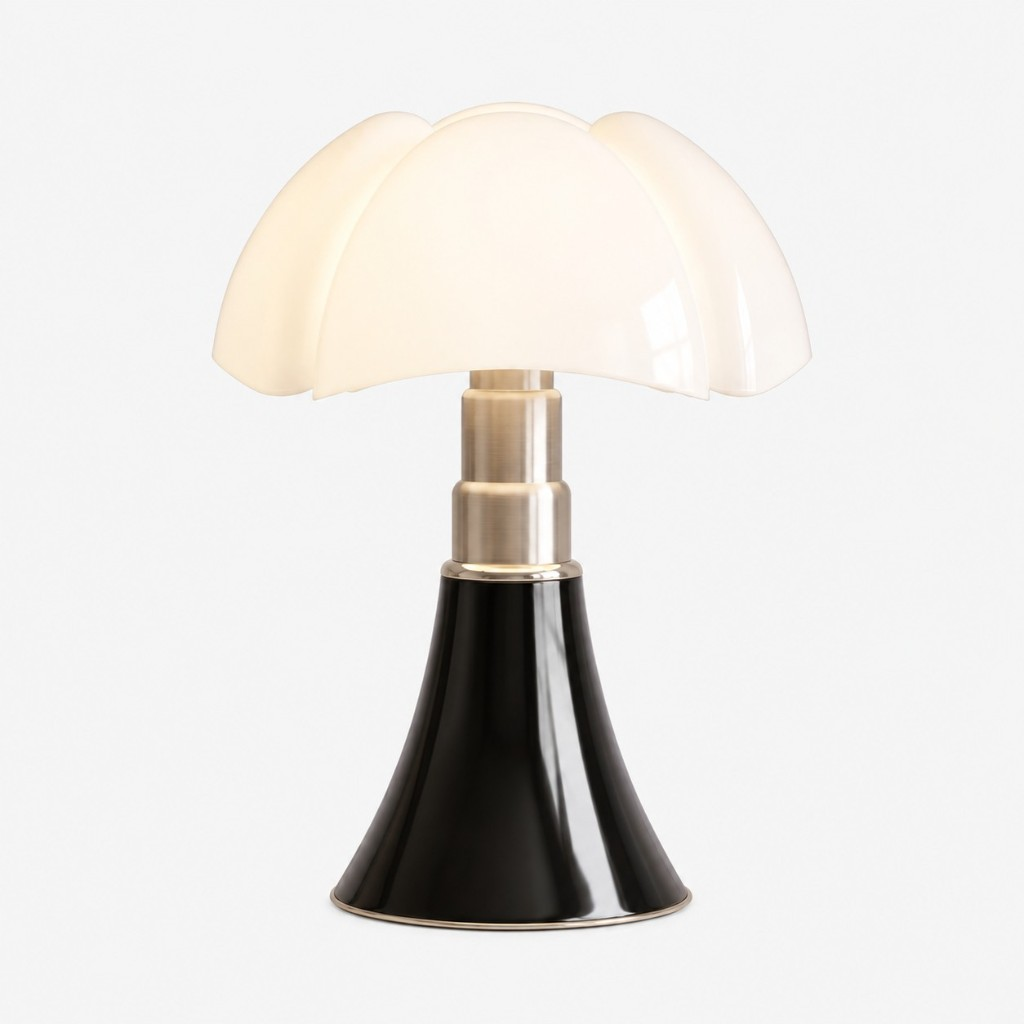 Titanium petal shade table lamp